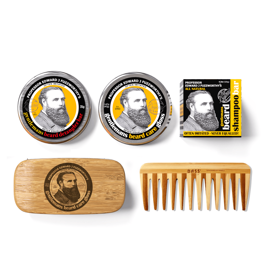 DELUXE Essential Big Beard & Hair Grooming Kit Beard Care Professor Fuzzworthy Original 