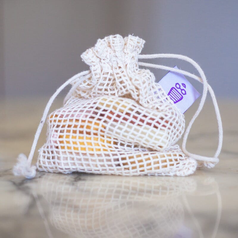 100% Natural Organic Cotton Mesh Soap Saver Bag Beauty and the Bees 