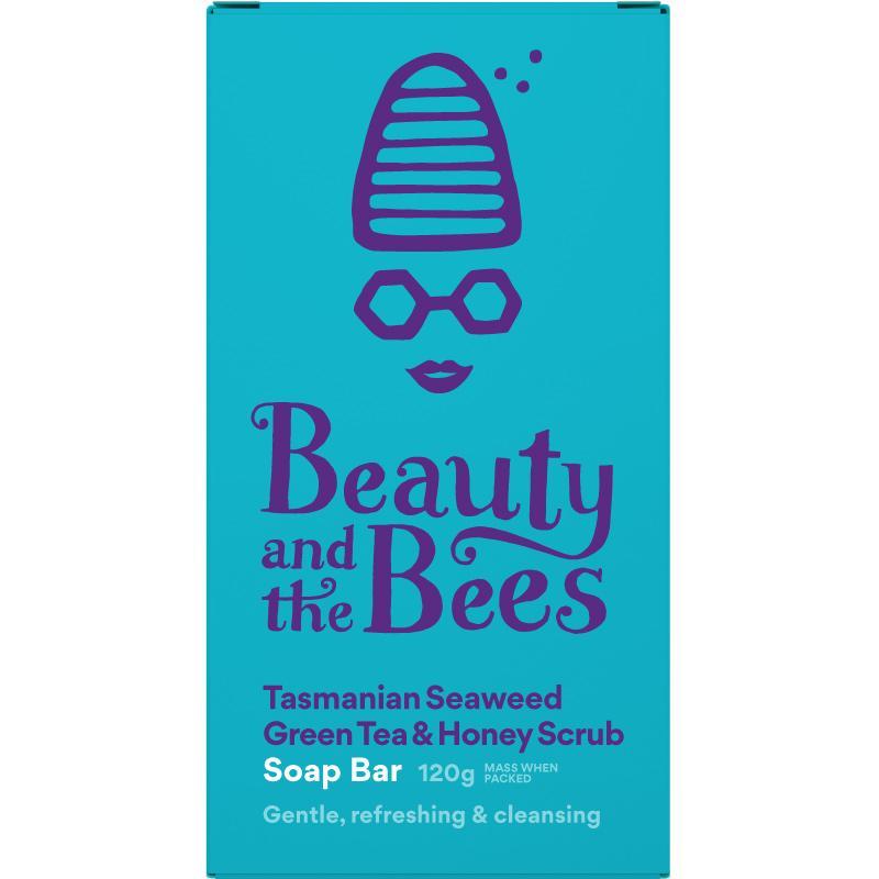 Beauty and the Bees Tasmanian Seaweed Green Tea & Honey Scrub Soap Bar