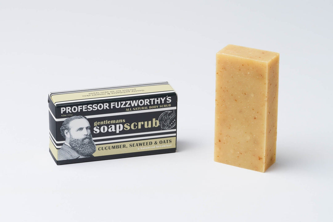 Cucumber Seaweed and Oats Body Soap Scrub Bar - A Balanced Breakfast Body Care Professor Fuzzworthy 