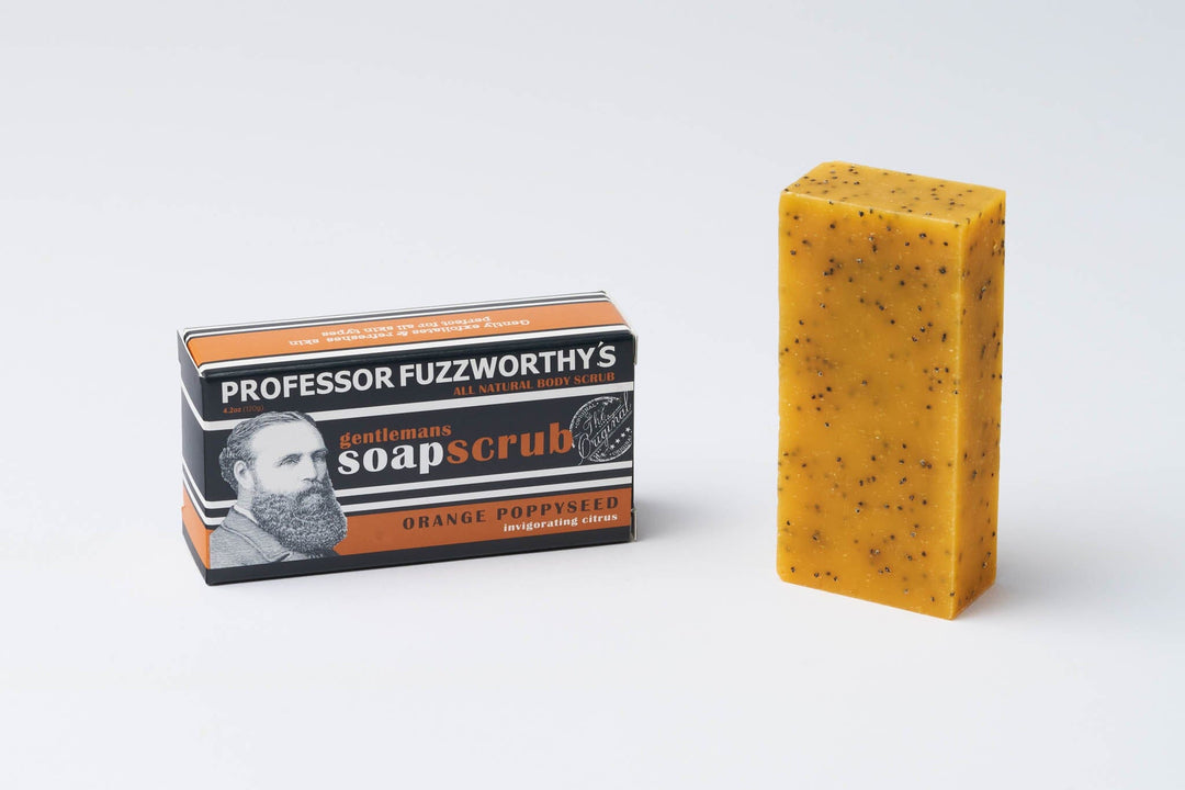 Orange Poppyseed & Invigorating Citrus Soap Scrub Bar Body Care Professor Fuzzworthy 