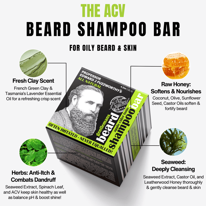 ACV Beard Shampoo Bar Beard Care Professor Fuzzworthy 