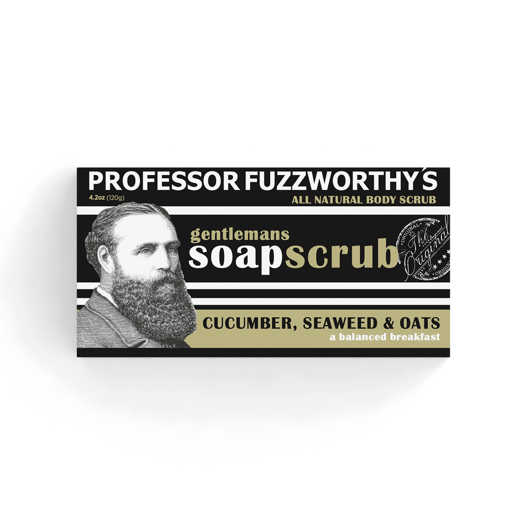 Cucumber Seaweed and Oats Body Soap Scrub Bar - A Balanced Breakfast Body Care Professor Fuzzworthy Single 