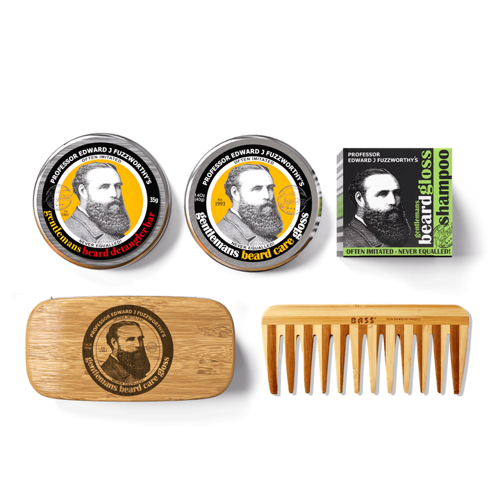 DELUXE Essential Big Beard & Hair Grooming Kit Beard Care Professor Fuzzworthy ACV 