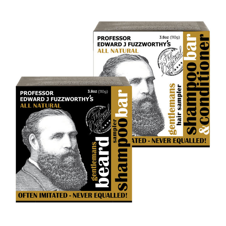 Beard Shampoo & Conditioner Bar Sampler Kit Duo - Professor Fuzzworthy