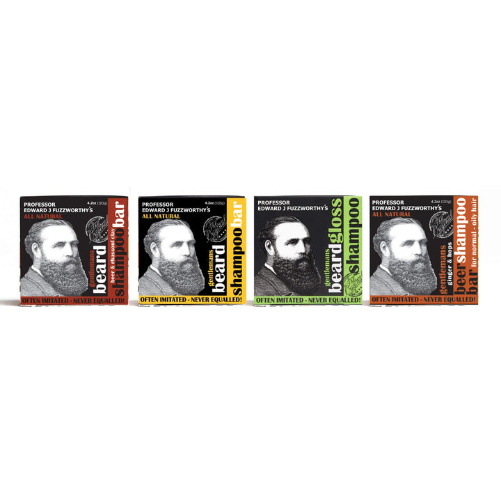 Beard Shampoo Bar Beard Care Professor Fuzzworthy Variety 4 Pack - Save $11.80! 