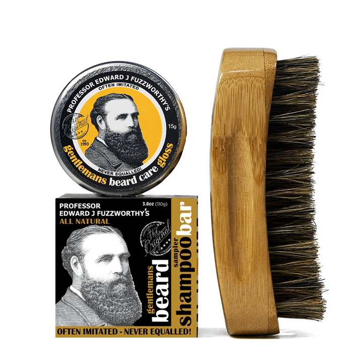 Limited Edition Beard Kit & Beard Brush Beard Care Professor Fuzzworthy Sampler 